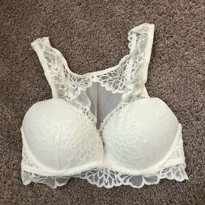 PINK Victoria’s Secret Halter Lace White Bralette